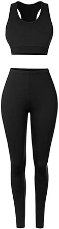 Amazon.com: MixMatchy Women's Two Piece Gym Yoga Racerback Sports Bra with Slim Fit Legging Active Set: Clothing