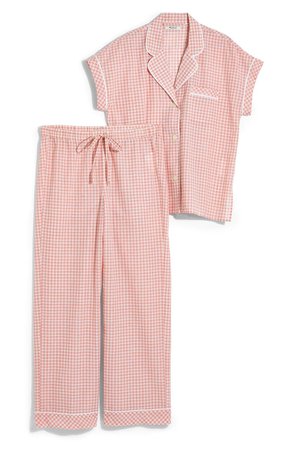 Madewell Gingham Check Bedtime Pajamas pink