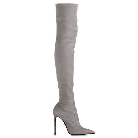 EVA STRETCH BOOT 120 mm | Grey suede over the knee boot | Le Silla