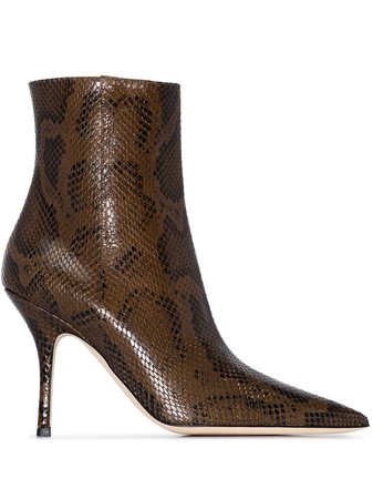 Paris Texas Mama snakeskin-effect 95mm ankle boots