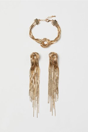 Bracelet and Earrings - Gold-colored - Ladies | H&M US