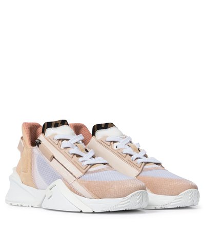FENDI Flow suede and nylon sneakers