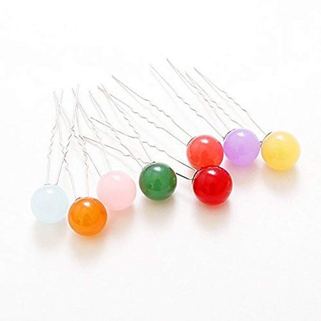 Amazon.com: 10Pcs Colorful Cute Candy Balls U-clip Pearl Hairpins Hair Accessories, DIY Hair Styling Hair Decoration(Random Color): Office Products