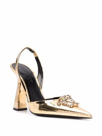 Shop Versace Medusa Head slingback pumps with Express Delivery - FARFETCH