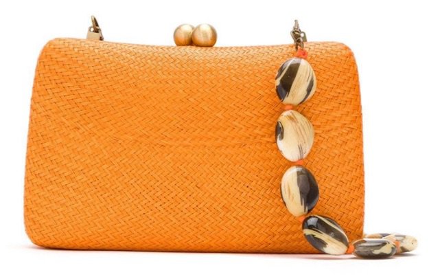 SERPUI Orange Straw Handbag