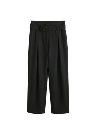 MANGO Buckle high-waist trousers