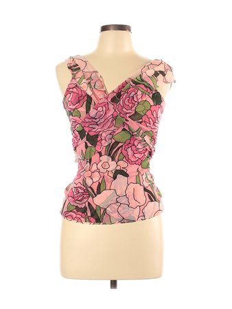 Arden B. 100% Polyester Floral Pink Sleeveless Top Size L - 61% off | thredUP