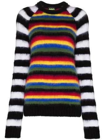 AGR stripe pattern knitted jumper
