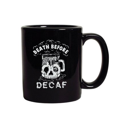 Death Before Decaf Mug Ceramic Coffee Mug Food Pun Mug