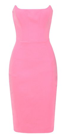 pink strapless pencil dress