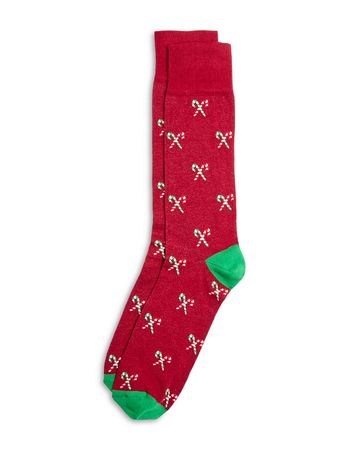 The Men's Store at Bloomingdale's Candy Cane Cotton Blend Socks - 100% Exclusive | Bloomingdale's