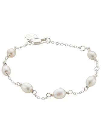 Molly Brown London Sterling Silver Pearl Station Bracelet at John Lewis & Partners