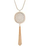 Amazon.com: Long Necklaces For Woman Disk Circle Pendant Necklaces Tassel Fringe Necklace Set Statement Pendant (silver): Clothing