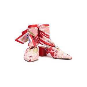 MOTHER OF PEARL (485$)  Amber floral-print twill mules