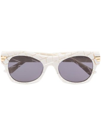 Bottega Veneta Eyewear Intrecciato round-frame Sunglasses - Farfetch