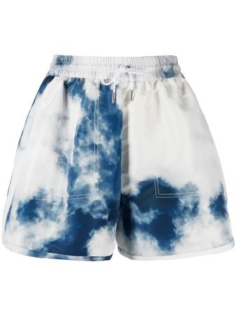 Alexander McQueen Blue Sky-print Shorts - Farfetch