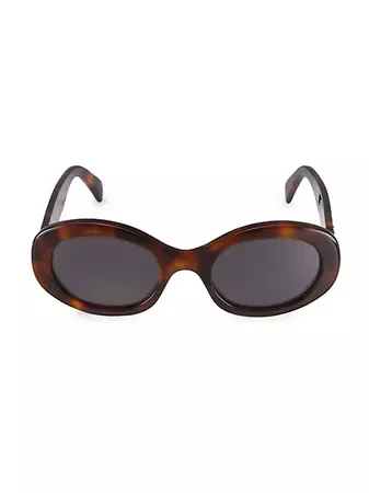 Shop CELINE Triomphe 52MM Oval Sunglasses | Saks Fifth Avenue