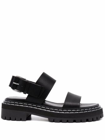 Shop Proenza Schouler contrast-topstitching lug sole sandals with Express Delivery - FARFETCH