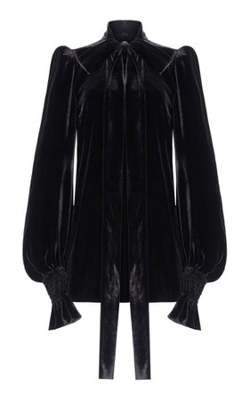 The Mini Fortune Teller Velvet Tie-Neck Dress By The Vampire's Wife | Moda Operandi
