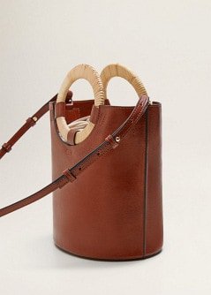 Wooden handle bag - Women | Mango United Kingdom