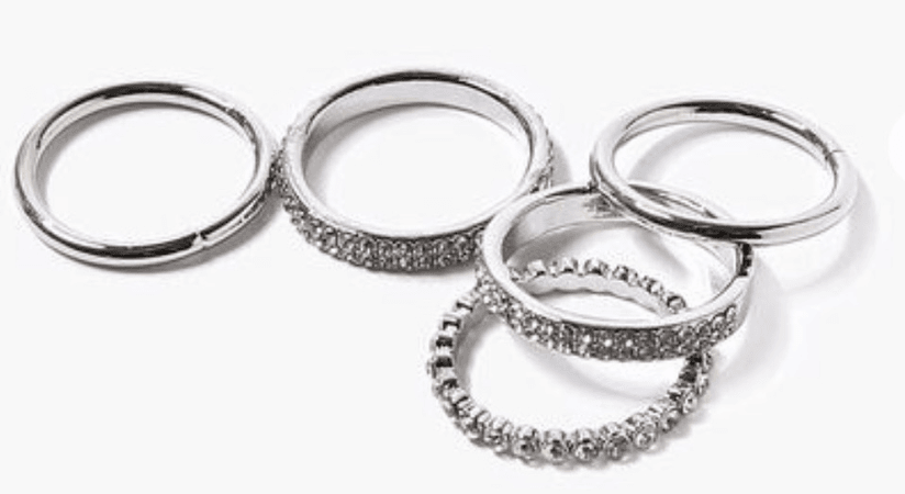 Silver ring set