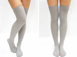 over the knee light grey socks - Google Search