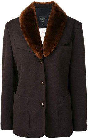 Pre-Owned faux fur collar jacket