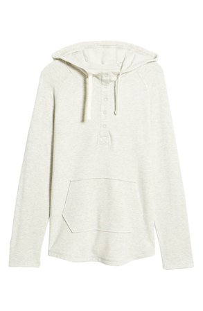 Thread & Supply Cozy Snap Placket Hoodie white