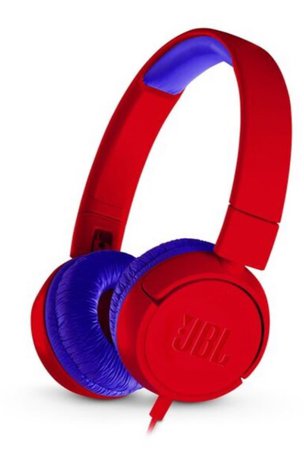 red and blue kids JBL wired headphones