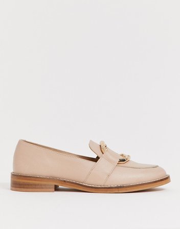 ASOS DESIGN Maroon bamboo ring leather loafers | ASOS