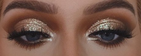 Gold Glitter Eye Makeup