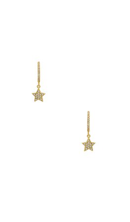 The M Jewelers NY Hanging Pave Star Earrings in Gold | REVOLVE