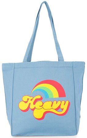 rainbow print shopper bag