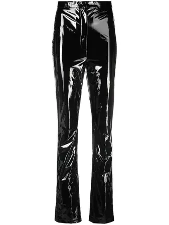 ROTATE high-waisted Patent Trousers - Farfetch