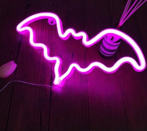 purple bat neon light