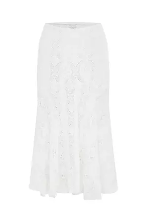 Maeve Midi Skirt | White – With Jéan