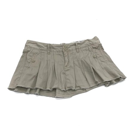 2000s micro mini khaki pleated skirt Brand:... - Depop