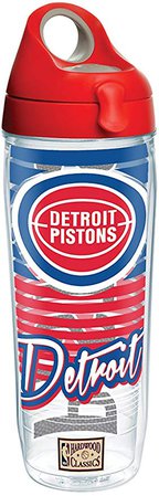 Amazon.com | Tervis 1269518 NBA Detroit Pistons Old School Tumbler with Wrap and Blue with Gray Lid 24oz Water Bottle, Clear: Tumblers & Water Glasses