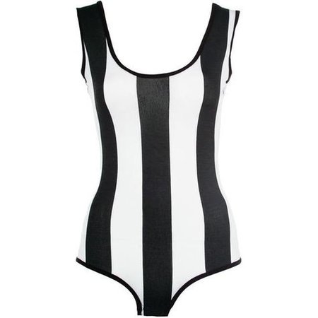 Black & White Striped Bodysuit