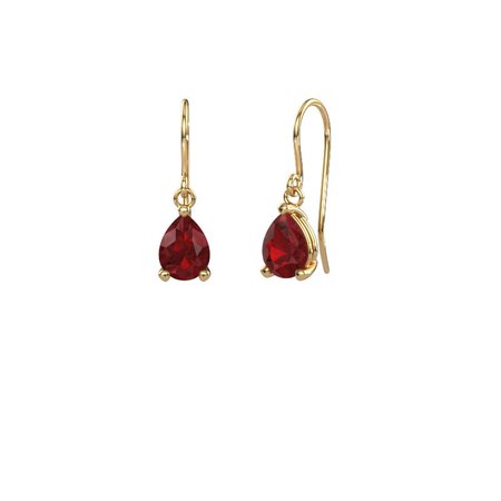 ruby gold hanging earrings
