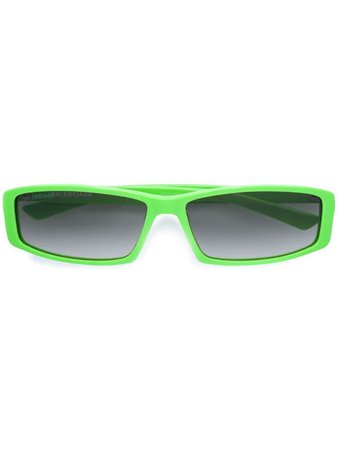 Green Balenciaga Rectangular Sunglasses | Farfetch.com