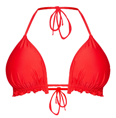 PLT- red frill edge padded bikini top