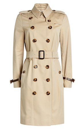 Cotton Trench Coat with Leather Gr. UK 16