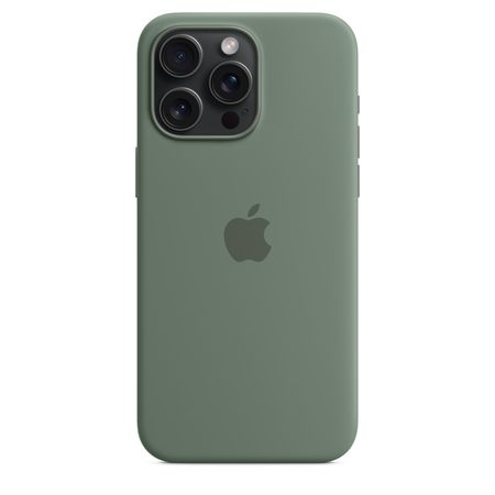 Capa de silicone com MagSafe para iPhone 15 Pro Max – Verde-cipreste