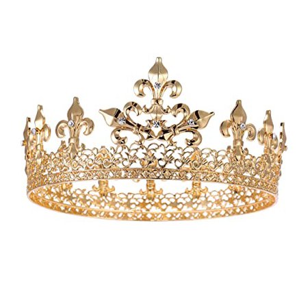 Amazon.com: S SNUOY Full King Crown for Men Silver Metal Tiaras Pageant Party Male's Hats Prom Party Caps Costume Hair Accessories : Clothing, Shoes & Jewelry
