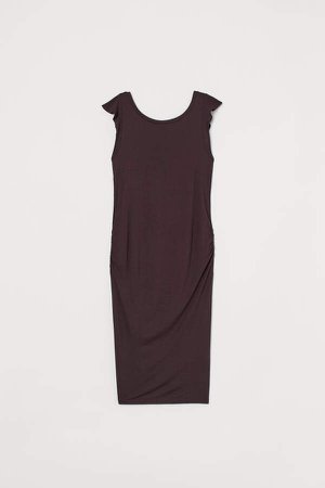 MAMA Ruffle-sleeved Dress - Brown