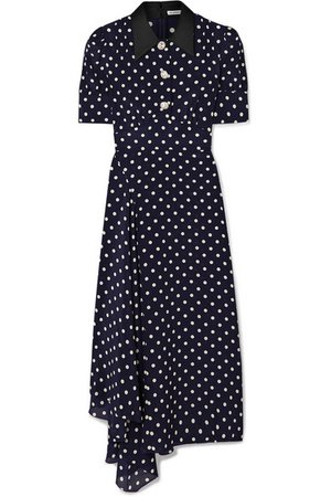 Alessandra Rich | Crystal-embellished polka-dot silk-georgette maxi dress | NET-A-PORTER.COM