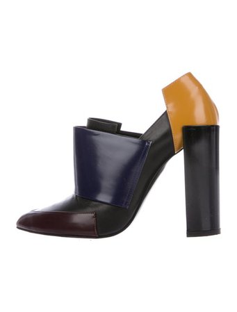 Pierre Hardy Leather Colorblock Pattern Mules - Shoes - PIE30916 | The RealReal