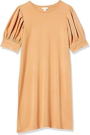 Amazon.com: Amazon Essentials Women's Supersoft Terry Relaxed-Fit Short-Sleeve Puff-Sleeve Dress (Previously Daily Ritual) : Clothing, Shoes & Jewelry