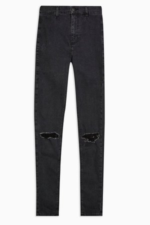 Washed Black Rip Belt Loop Joni Jeans | Topshop